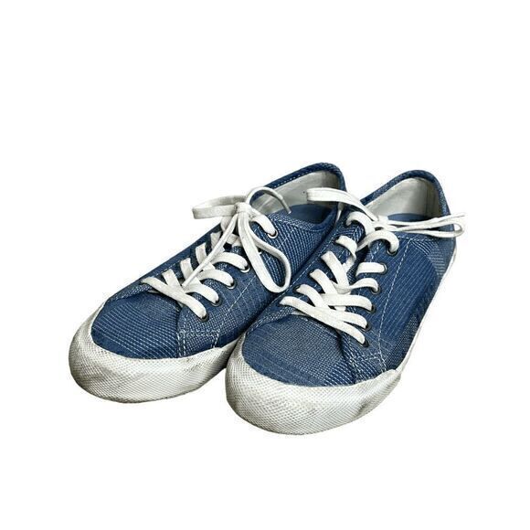Seavees Womens Blue Needlework Jacquard Lace Up Sneakers Size 8 - Picture 1 of 7
